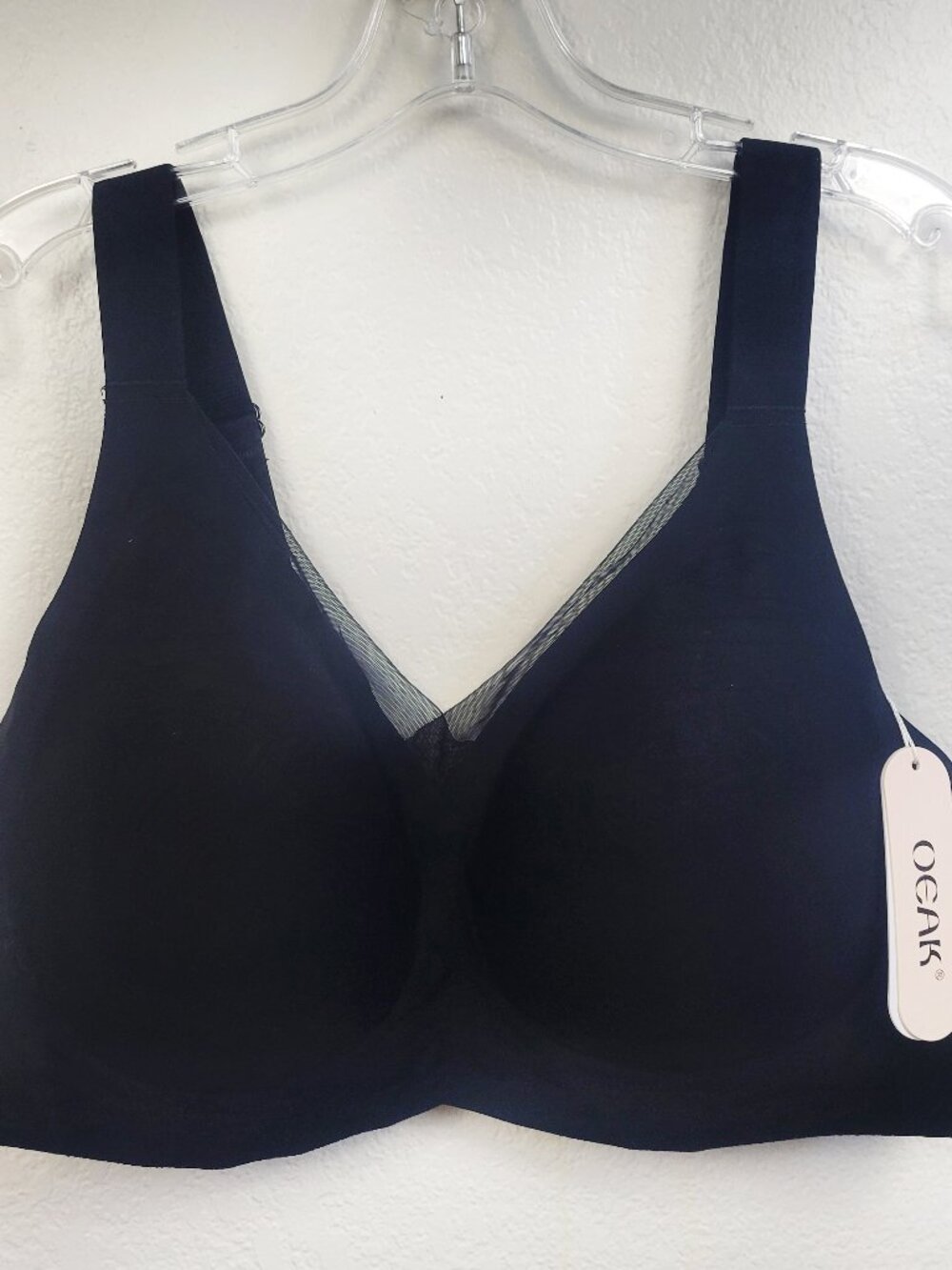 New Oeak Bra Black Adjustable Wirefree With Extender Size 4XL XXXXL